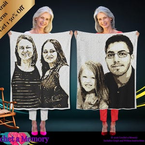 Custom Crochet Portrait Pattern, Photo Graphgan Pattern, Made to Order BOGO