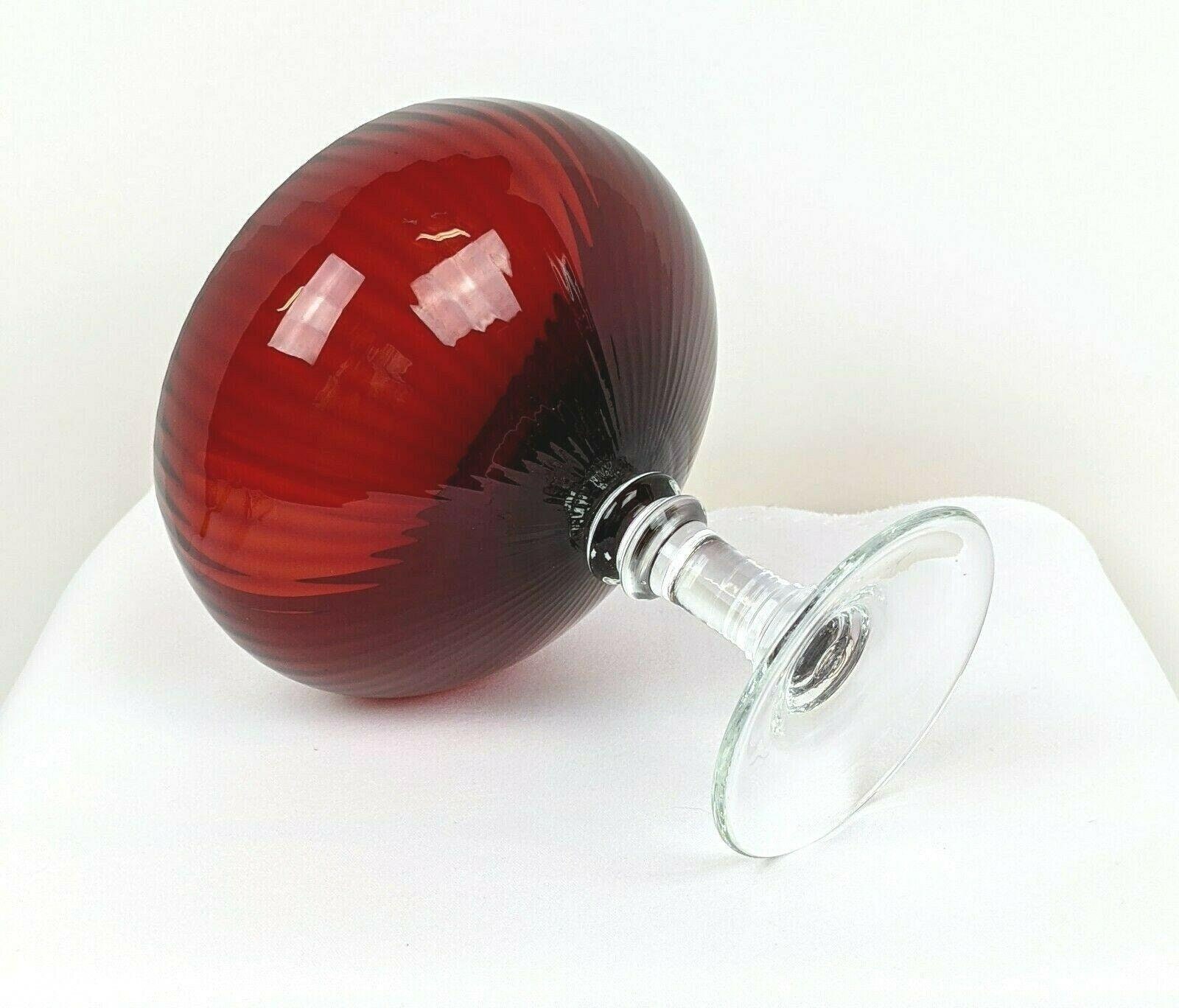 Ruby red glass compote Hand Blown 6.5 X 6.5 Etsy