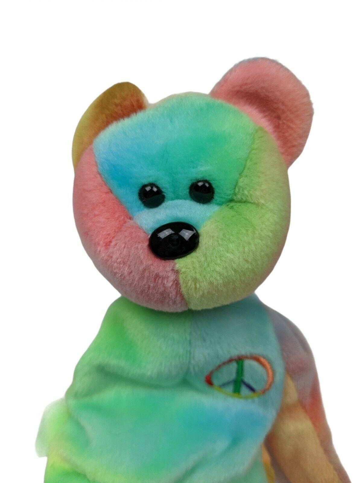 Tiedyed Peace Ty Small Beanie Baby Etsy