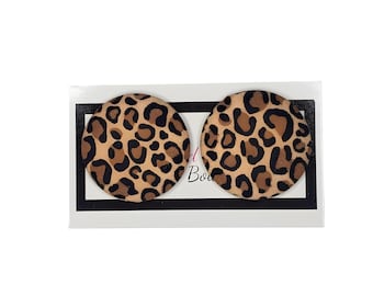 Orecchini oversize con stampa leopardata