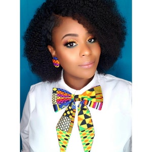 Women&#39;s Femme Bow Tie Blue, Yellow, Red, Green, Black, Orange, African Print, Kente, Polka Dot, Special Occassion, Birthday, Mothers Day