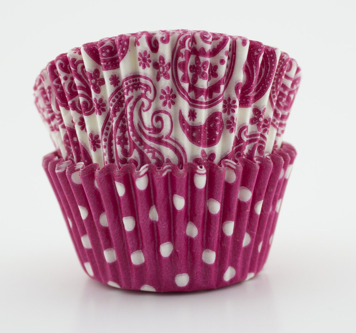 Bright Pink Polka Dot Cupcake Liners Etsy