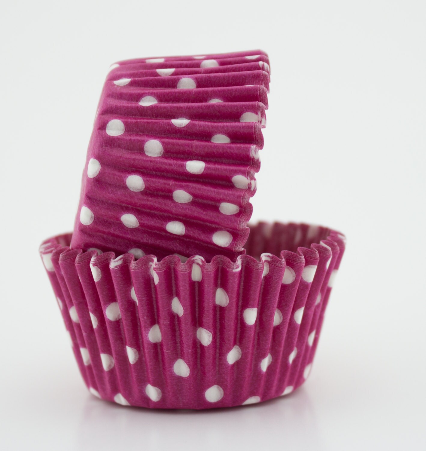 Bright Pink Polka Dot Cupcake Liners Etsy