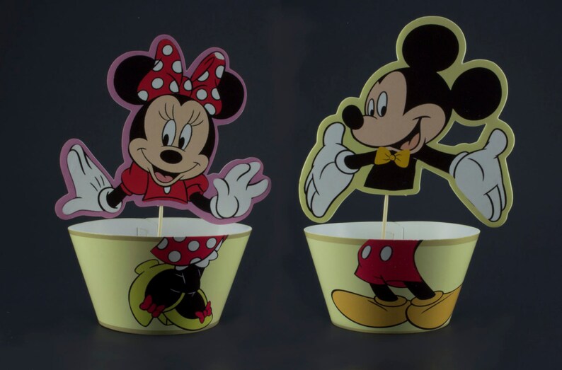 Minnie Mouse Cupcake Wrapper and Topper | Etsy