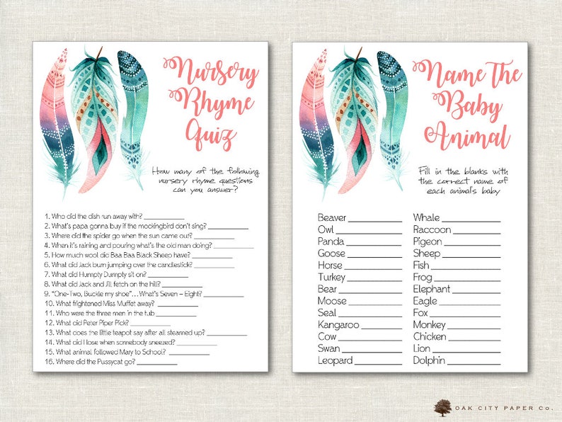 Tribal Baby Shower Games Tribal Shower Games Adventure | Etsy