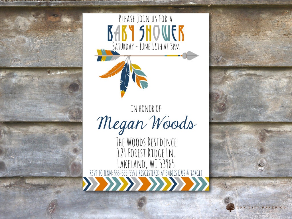 Tribal Baby Shower Invitation Aztec Baby Shower Invitation - Etsy