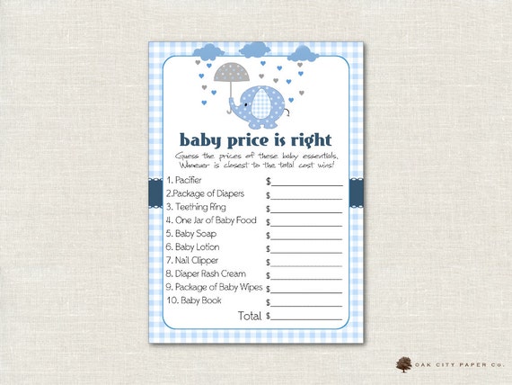 Navy and White Baby Shower Games Package download printables