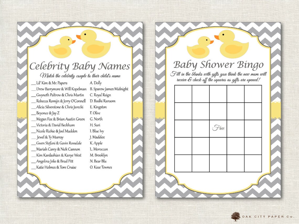 Rubber Ducky Baby Shower Games Rubber Duck Baby Shower Etsy
