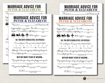 Printable Wedding Mad Lib, Wedding Advice Card, Newlywed Advice Card, Wedding Activity for Guests, DIY, 8 Colors (INSTANT DOWNLOAD)