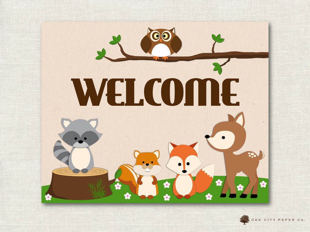 Woodland Animal Baby Shower Decorations Zoom