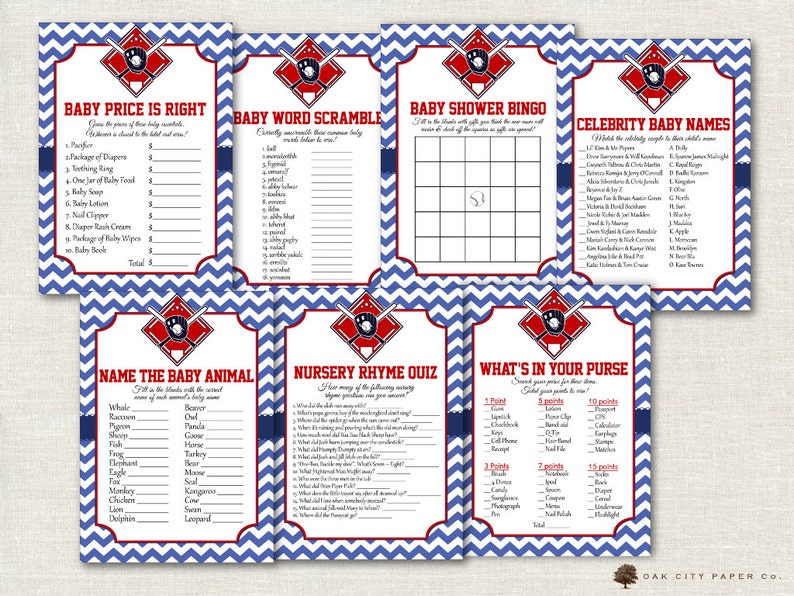 Baseball Baby Shower Games Baseball Shower Games Vintage - Etsy