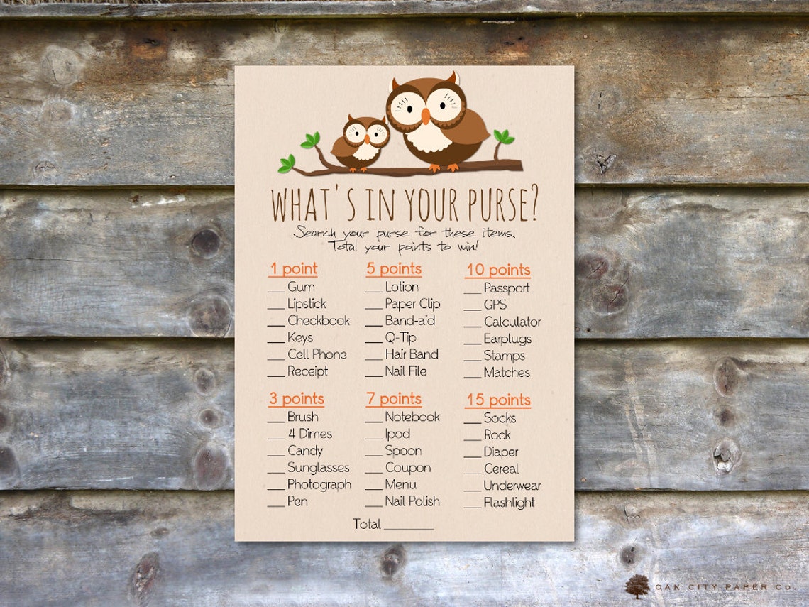 Owl Baby Shower Games Package Baby Shower Games Owl Shower Etsy