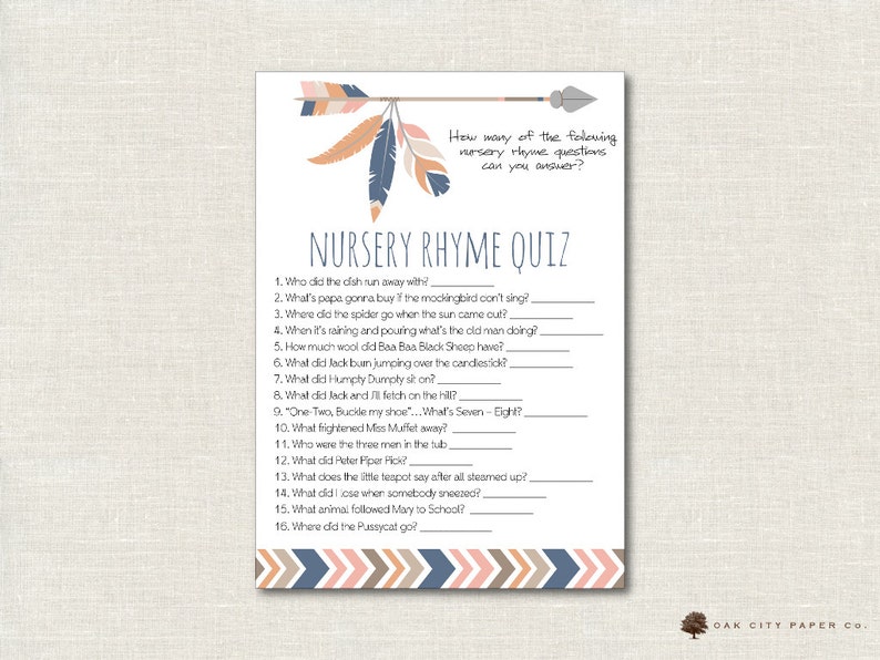 Tribal Nursery Rhyme Quiz Baby Shower Game Tribal Nursery Etsy Tribal Nursery Rhyme Quiz Baby Shower Game Tribal Nursery Etsy