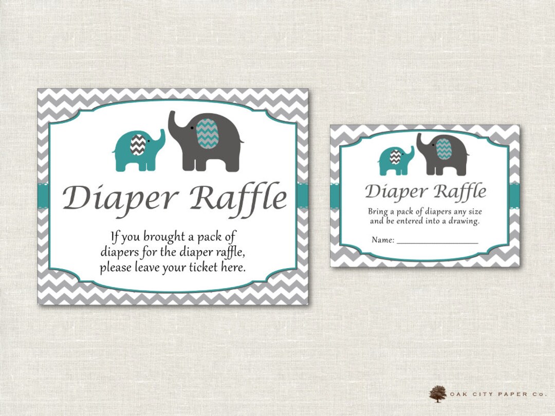 Elephant Baby Shower Diaper Raffle Elephant Diaper Raffle Etsy