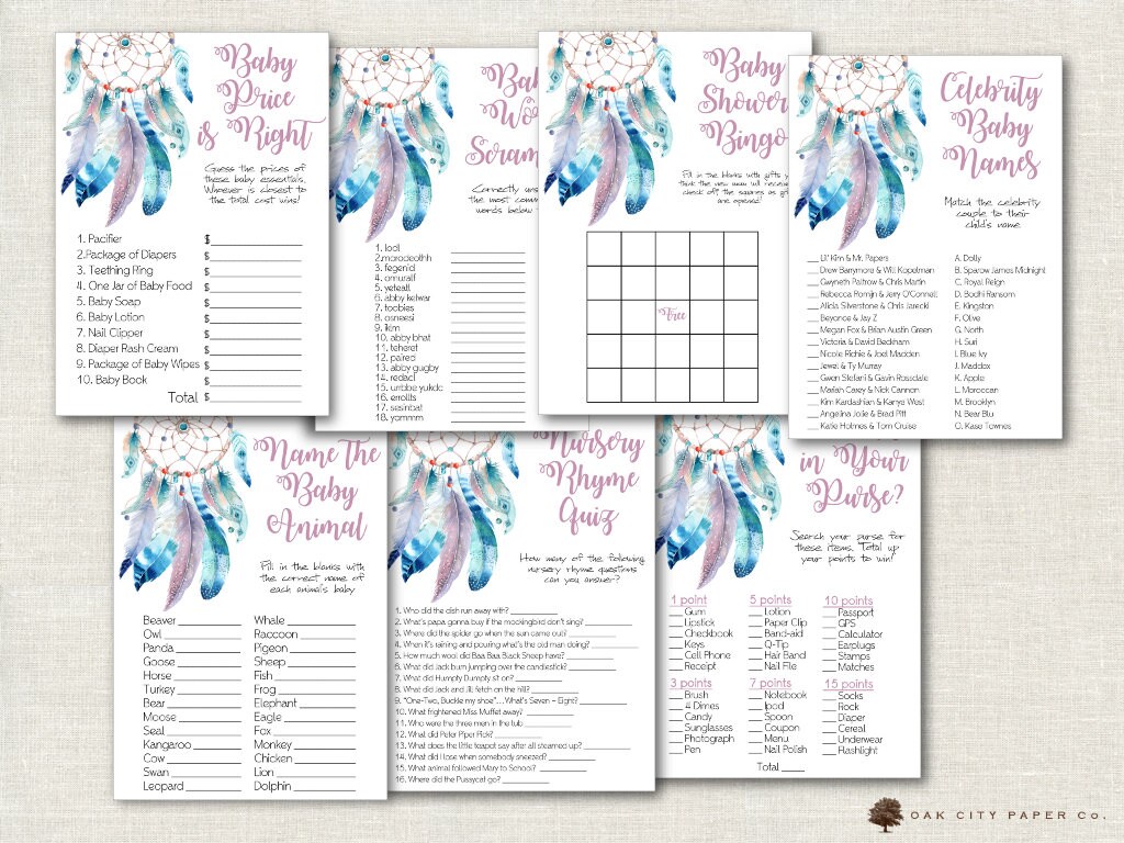 Tribal Baby Shower Games Tribal Shower Games Adventure Etsy