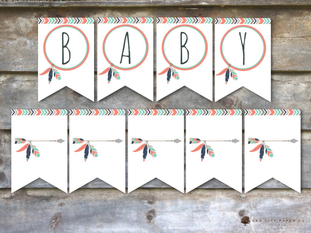 Tribal Baby Shower Decorations Tribal Baby Shower Flags Etsy