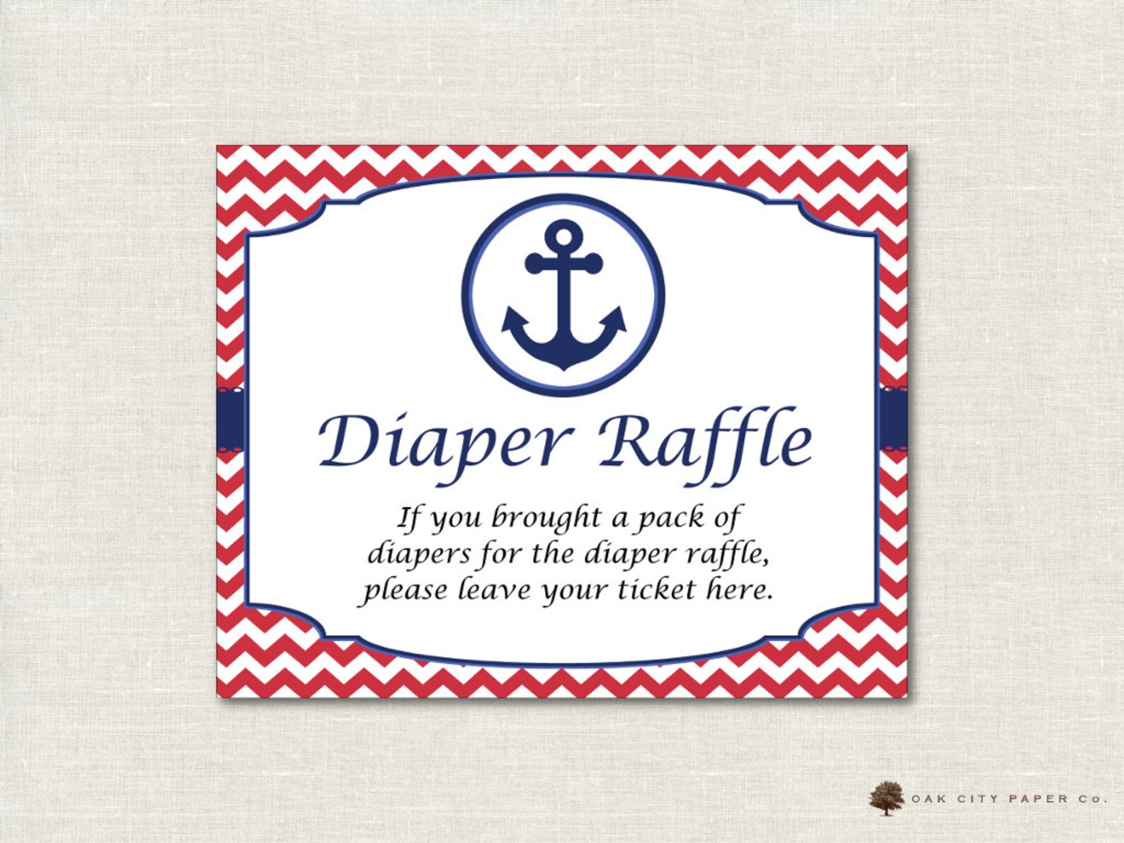 Nautical Diaper Raffle Nautical Diaper Raffle Ticket Beach | Etsy