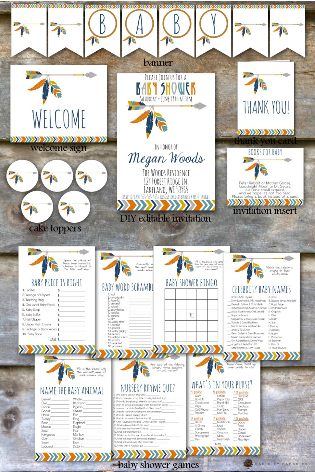 Tribal Baby Shower Party Package Tribal Baby Shower Package, Tribal ...