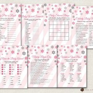 Winter Baby Shower Games - Christmas Baby Shower Games, Snowflake Baby Shower Games, Pink Baby Shower Games, Winter Wonderland Shower Games