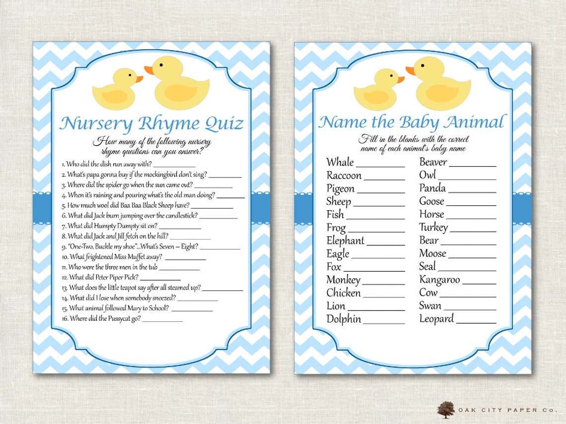 Rubber Ducky Baby Shower Games Rubber Duck Baby Shower Etsy