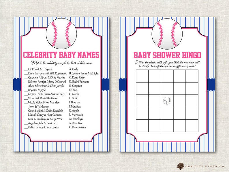 Baseball Baby Shower Games Baseball Shower Games Softball | Etsy