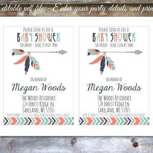 Tribal Baby Shower Invitation, Aztec Baby Shower Invitation, Tribal ...