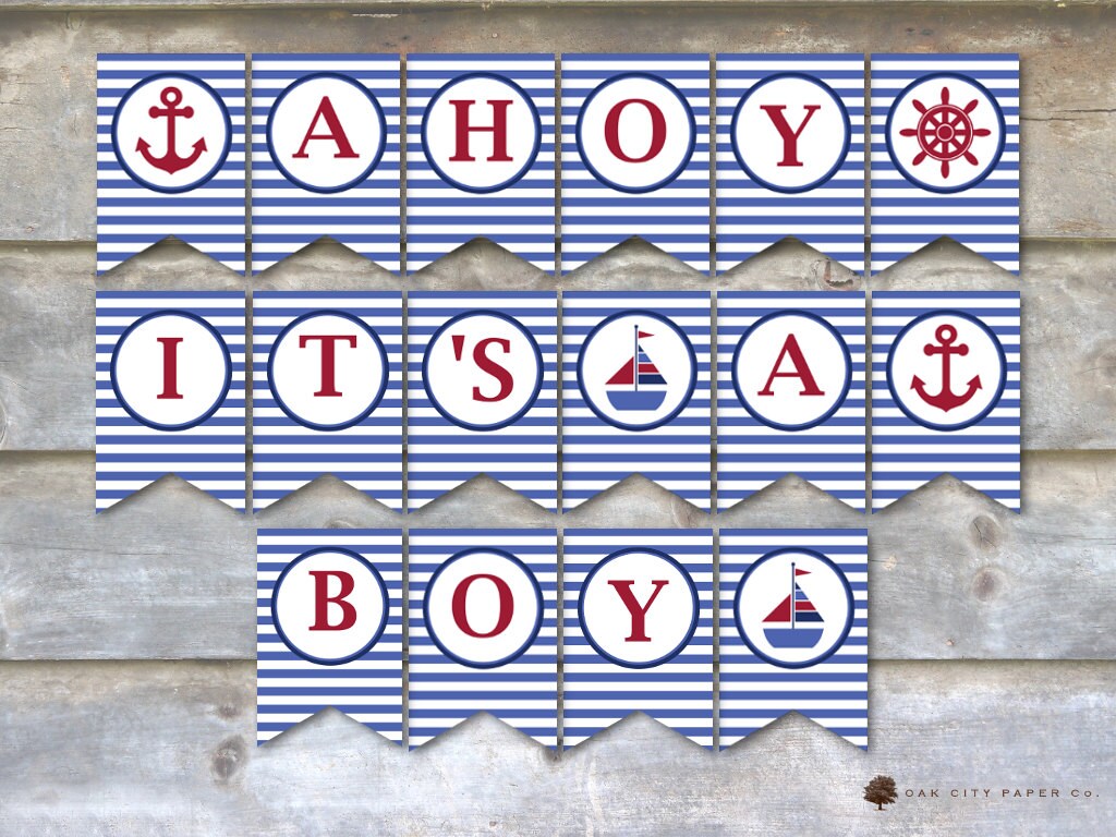 Nautical Baby Shower Decorations Nautical Baby Shower Banner | Etsy