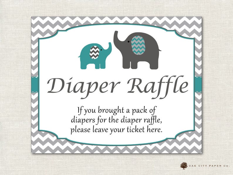 Elephant Baby Shower Diaper Raffle Elephant Diaper Raffle Etsy