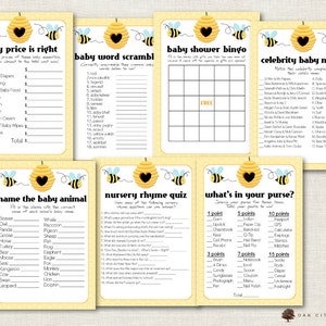 Bee Baby Shower Games, Honey Bee Shower Games, Mommy to Bee Baby Shower Games, Bee Shower Games, Bee Baby Shower, Bumble Bee - Printable