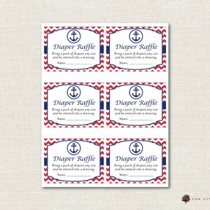 Nautical Diaper Raffle, Nautical Diaper Raffle Ticket, Beach Diaper ...