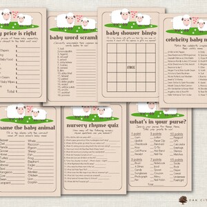 Lamb Baby Shower Games - Little Lamb Shower Games, Lamb Shower Games, Barnyard Animal Baby Shower Games, Sheep Games, Printable, Printable