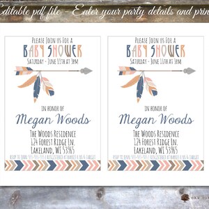 Tribal Baby Shower Invitation, Aztec Baby Shower Invitation, Tribal ...