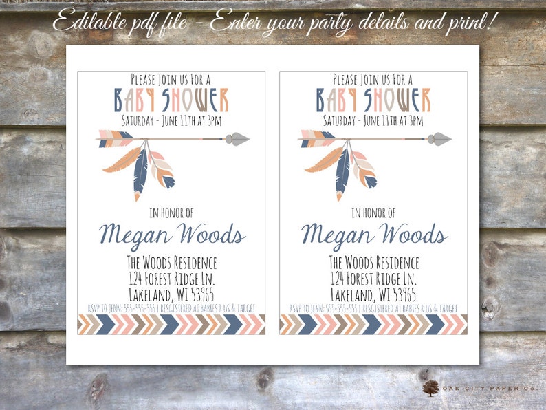 Tribal Baby Shower Invitation Aztec Baby Shower Invitation - Etsy