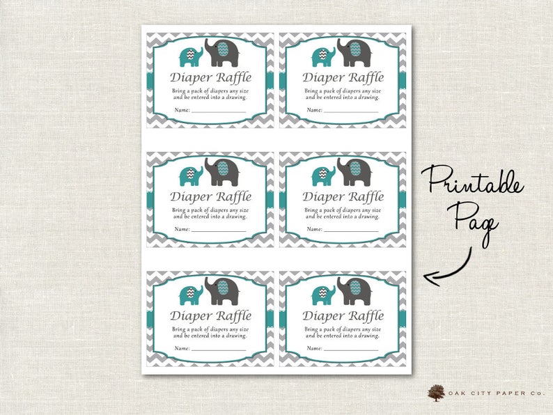 Elephant Baby Shower Diaper Raffle Elephant Diaper Raffle Etsy