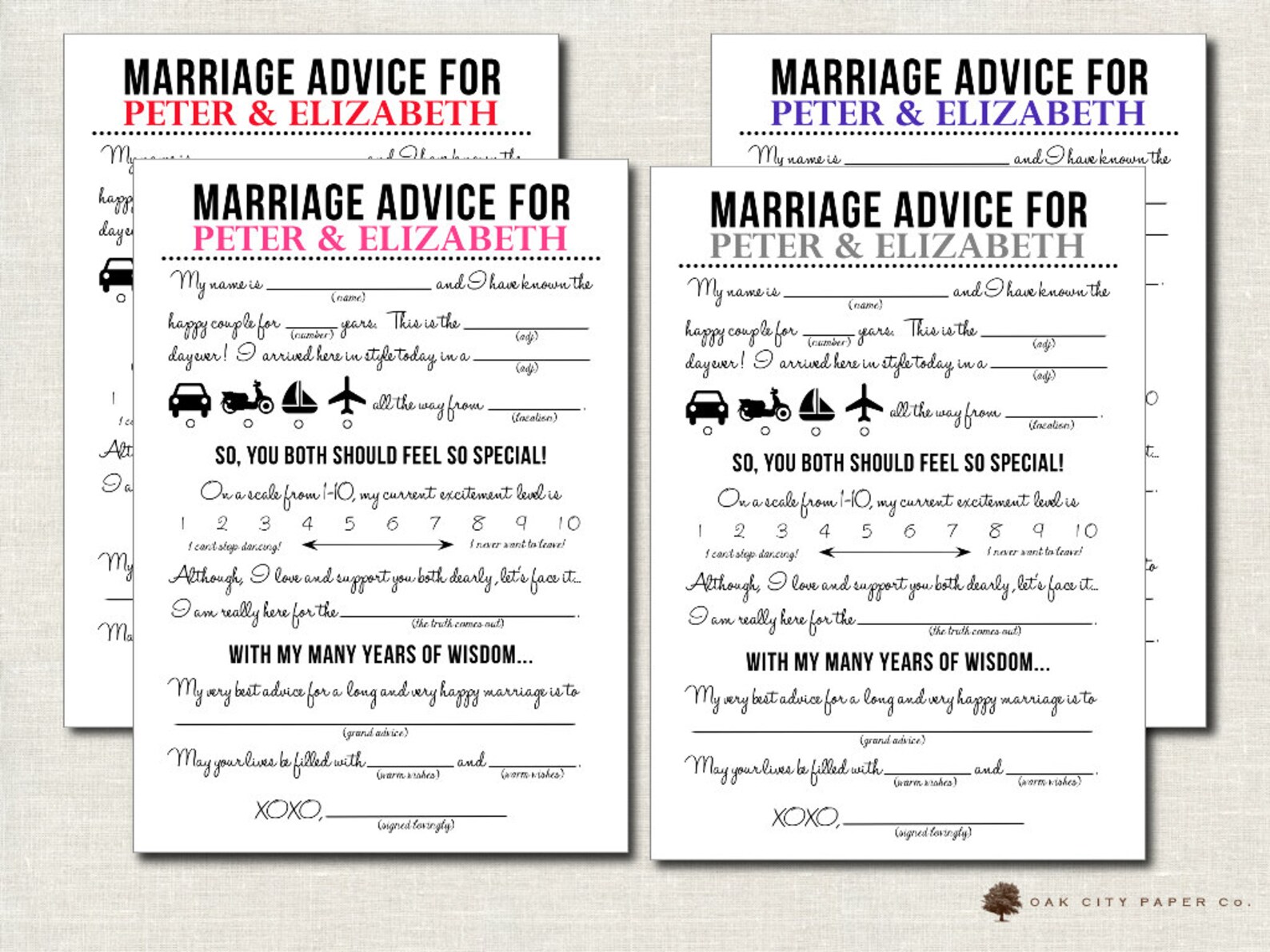 Printable Wedding Mad Lib Wedding Advice Card Newlywed | Etsy