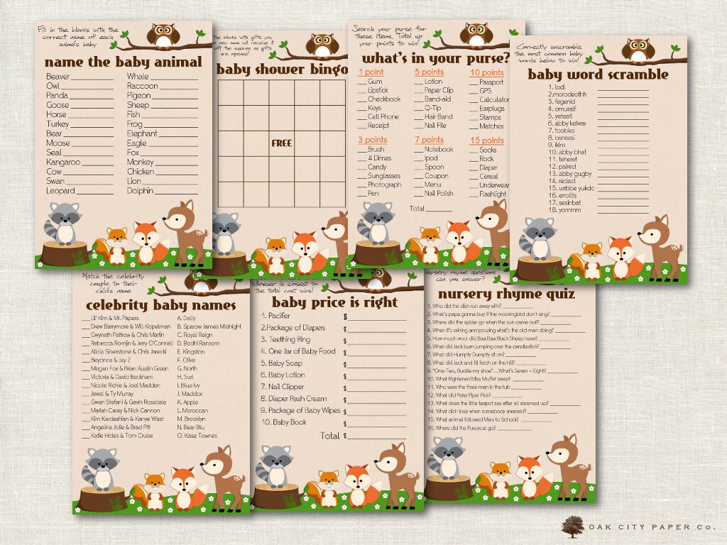 Woodland Baby Shower Animal