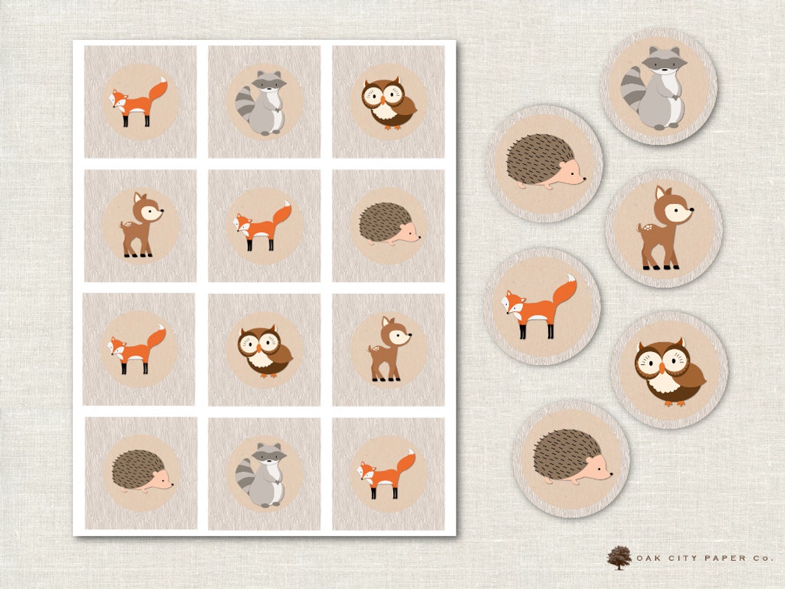 Woodland Cupcake Topper Woodland Animal Cupcake Topper Etsy