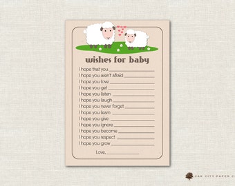 Lamb Wishes for Baby - Wishes for Baby Card, Well Wishes for Baby, Sheep Baby Wishes, Nursery Rhyme, Baby Shower Wishes for Baby, DIY