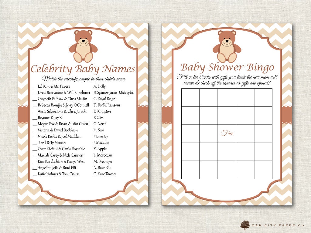 Teddy Bear Baby Shower Games Teddy Bear Baby Shower Games Etsy Australia