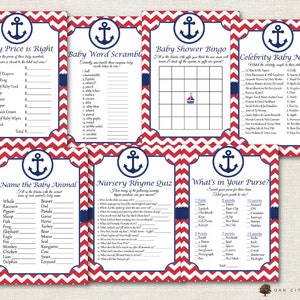 Nautical Baby Shower Games Nautical Shower Games, Beach Baby Shower Games, Sailor Baby Shower Games, Anchor Baby Shower, Beach Baby Games image 1