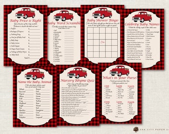 Vintage Truck Baby Shower Games - Truck Shower Games, Pick-Up Baby Shower Games, Boy Baby Shower Games, Pickup Shower Games, Printable, DIY