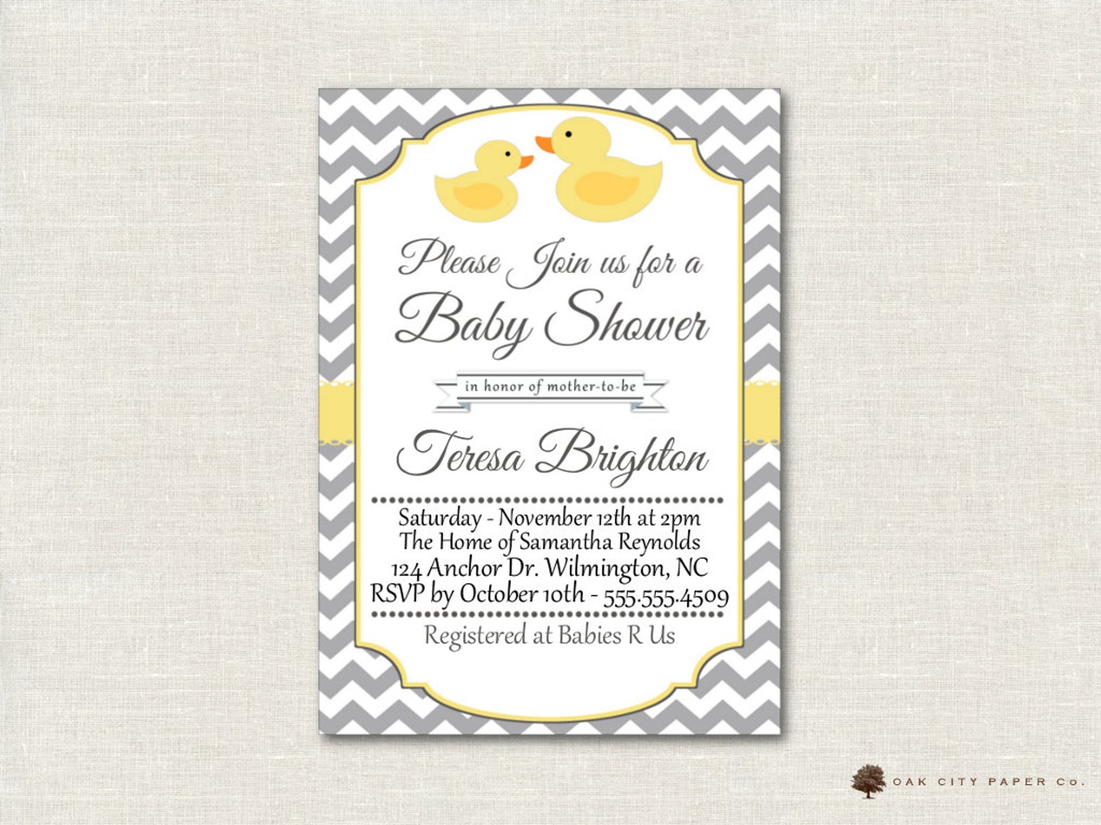Rubber Ducky Baby Shower Invitation Rubber Ducky Shower Etsy