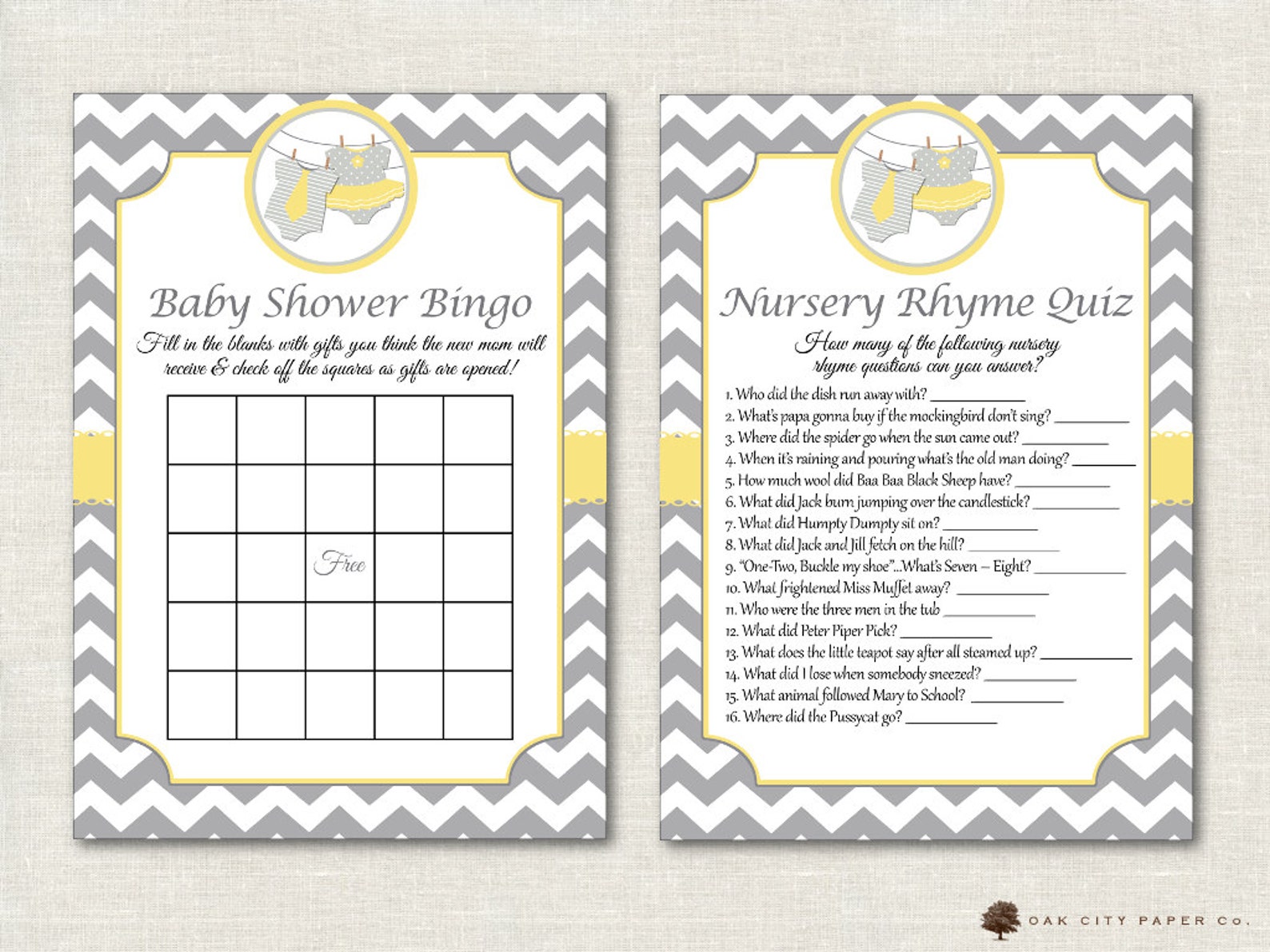 Twin Baby Shower Games Twin Shower Games Baby Shower Games Etsy