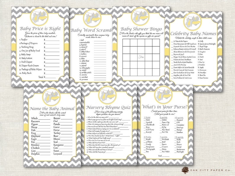 Twin Baby Shower Games Twin Shower Games Baby Shower Games Etsy