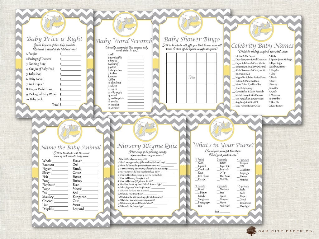 Twin Baby Shower Games Twin Shower Games Baby Shower Games Etsy