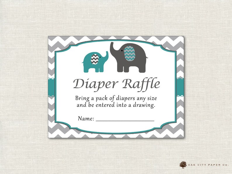 Elephant Baby Shower Diaper Raffle Elephant Diaper Raffle Etsy