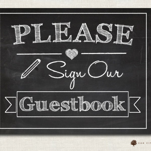 Chalkboard Guestbook - Etsy