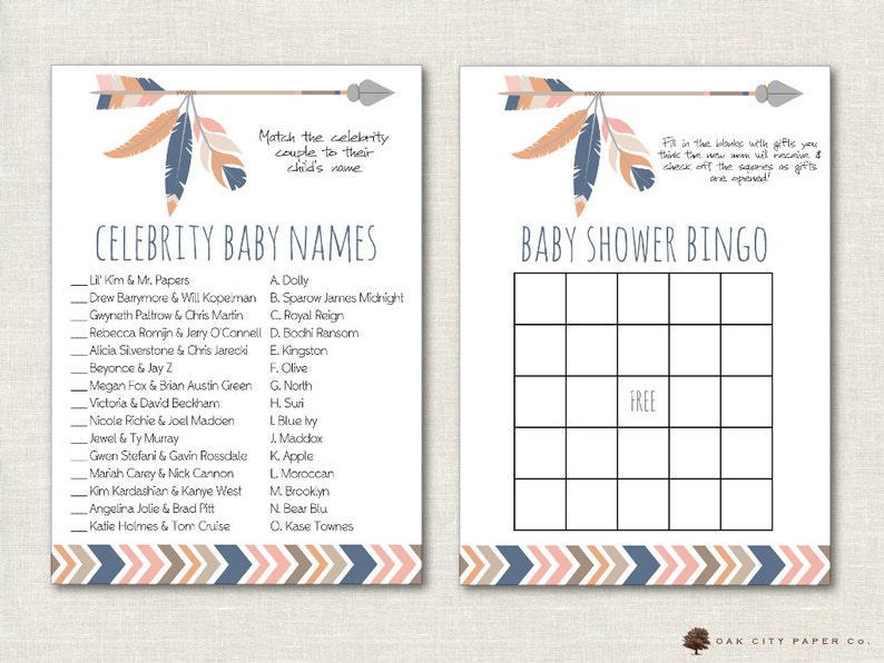 Tribal Baby Shower Games Tribal Shower Games Adventure - Etsy