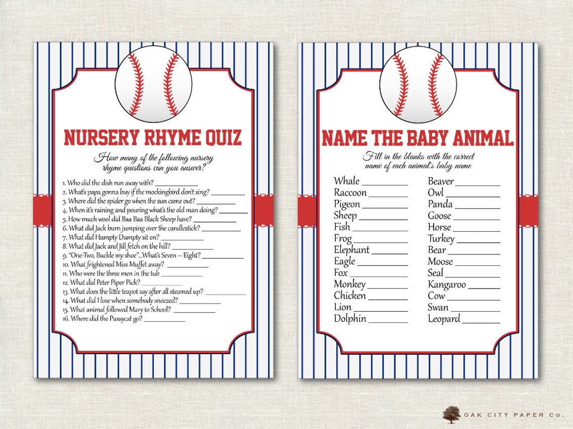 Baseball Baby Shower Games Baseball Shower Games Vintage - Etsy
