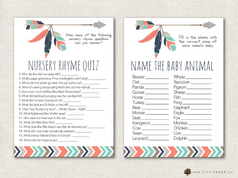 Tribal Baby Shower Games Tribal Shower Games Adventure - Etsy